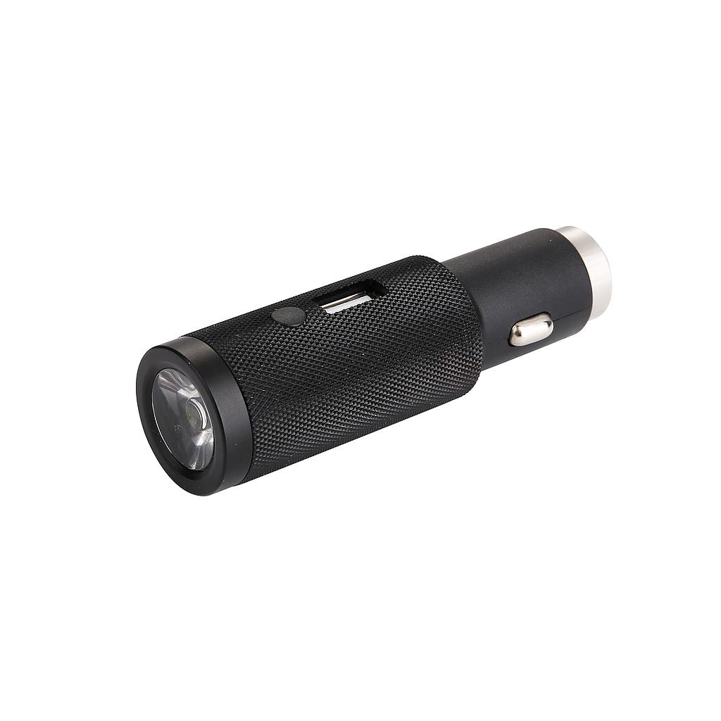 Portable 5V 2.4A Car Auto USB Quick Charger LED Torch Safety glass TN2F